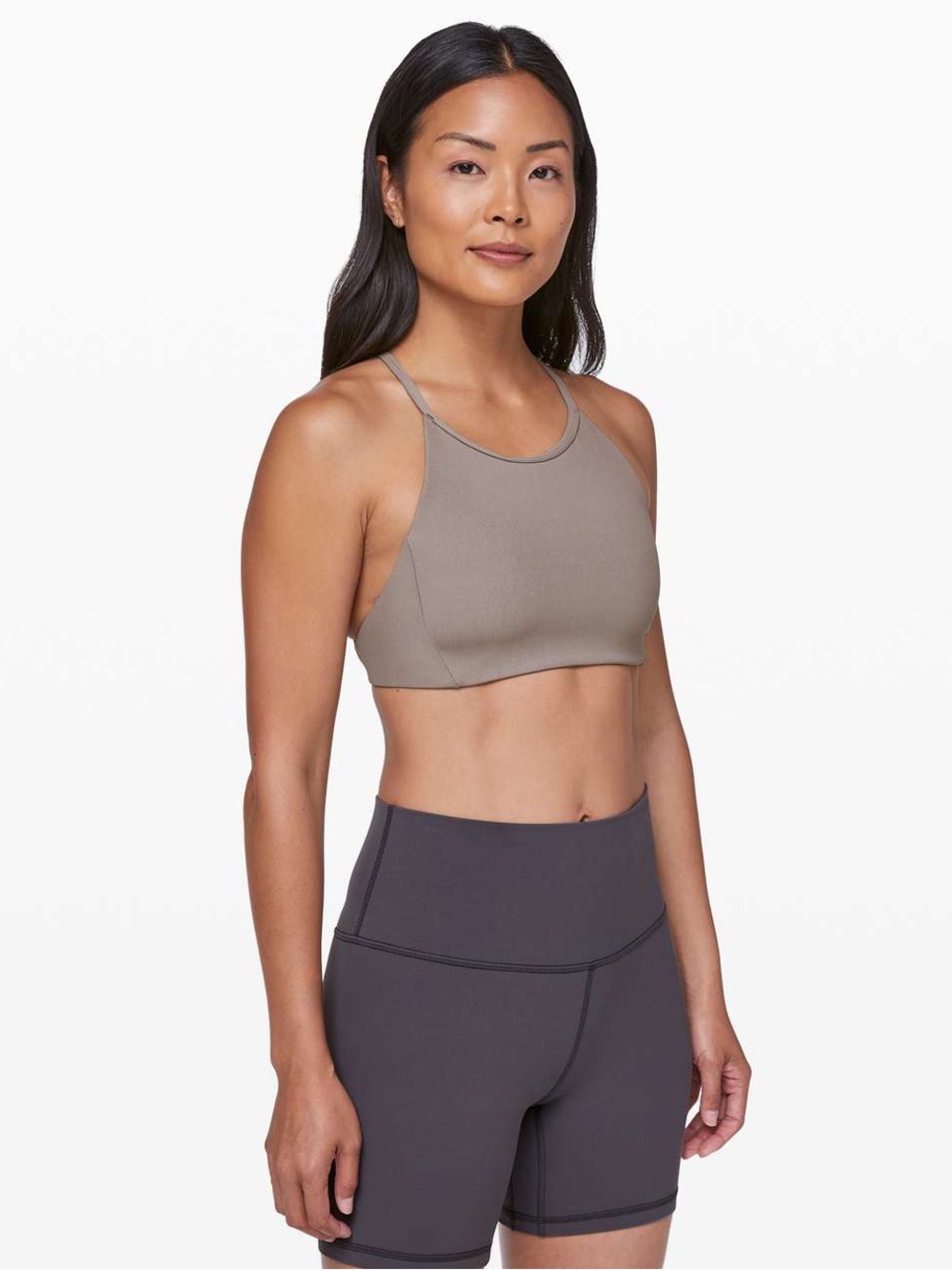 Lululemon Inner Glow Bra Half Moon Ribbed Strappy Crop Top Size 2